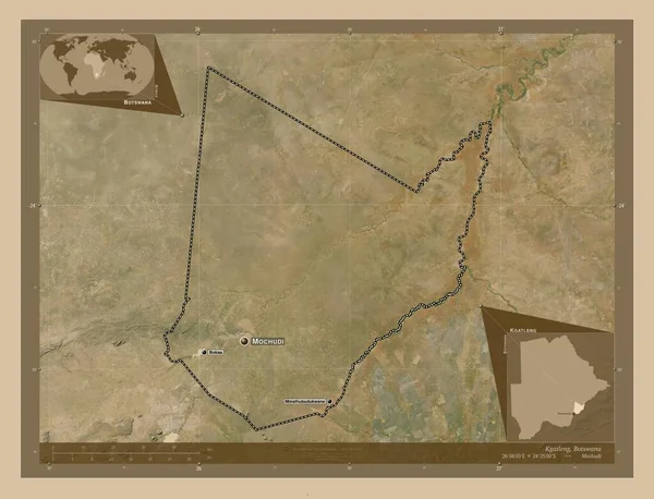 Kgatleng Botswana Distriktet Lågupplöst Satellitkarta Platser Och Namn Större Städer — Stockfoto