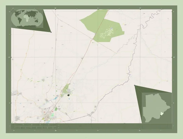Kgatleng Distrito Botswana Open Street Map Mapas Ubicación Auxiliares Esquina — Foto de Stock