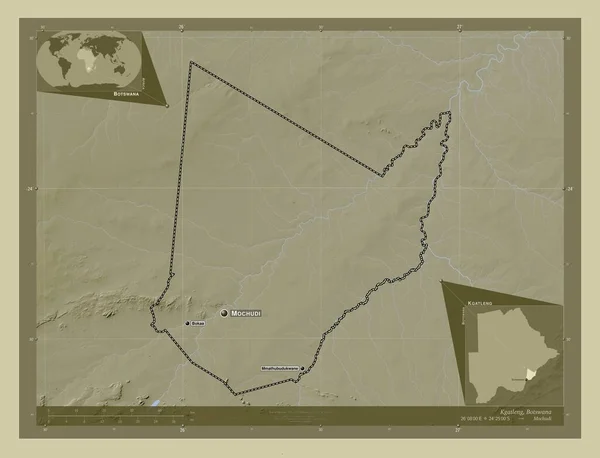 Kgatleng Distretto Del Botswana Mappa Elevazione Colorata Stile Wiki Con — Foto Stock