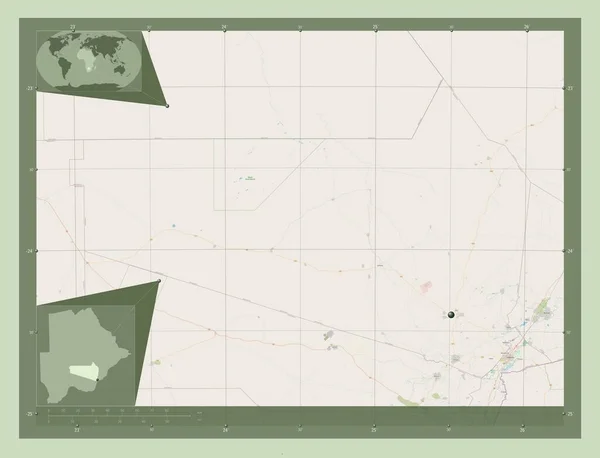 Kweneng Distrito Botswana Open Street Map Mapas Ubicación Auxiliares Esquina — Foto de Stock