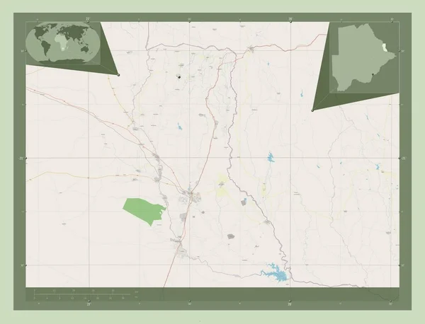Noreste Distrito Botsuana Open Street Map Mapas Ubicación Auxiliares Esquina —  Fotos de Stock