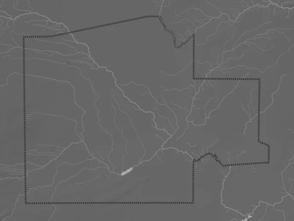 Nord Ovest Distretto Del Botswana Mappa Elevazione Scala Grigi Con — Foto Stock