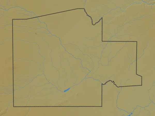 Северо Запад Район Ботсваны Цветная Карта Высот Озерами Реками — стоковое фото