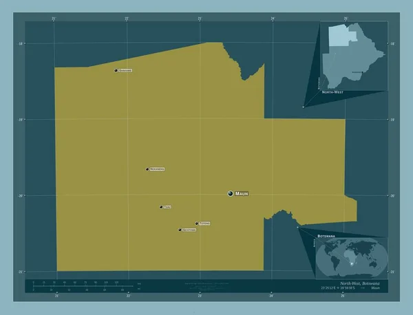 Nord Ouest District Botswana Forme Couleur Unie Emplacements Noms Des — Photo