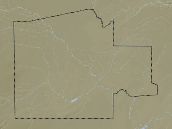 Северо Запад Район Ботсваны Карта Высот Окрашенная Вики Стиле Озерами — стоковое фото