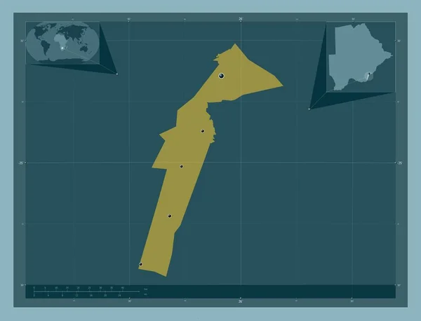 보츠와 색깔의 지역의 도시들의 Corner Auxiliary Location — 스톡 사진