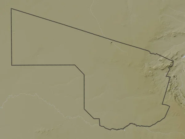 Южный Район Ботсваны Карта Высот Окрашенная Вики Стиле Озерами Реками — стоковое фото