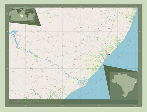 Alagoas Stato Del Brasile Mappa Stradale Aperta Mappa Della Posizione — Foto Stock