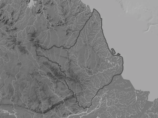 Amapa Stan Brazylia Dwupoziomowa Mapa Wysokości Jeziorami Rzekami — Zdjęcie stockowe