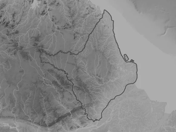 Amapa Stan Brazylia Mapa Wzniesień Skali Szarości Jeziorami Rzekami — Zdjęcie stockowe