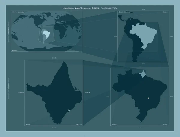 Amapa Estado Brasil Diagrama Que Muestra Ubicación Región Mapas Gran —  Fotos de Stock