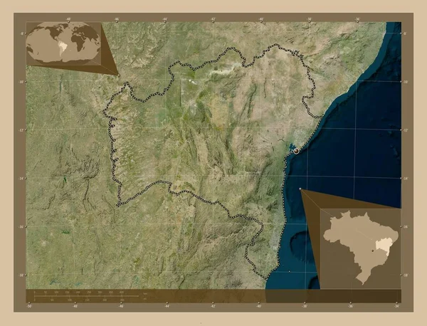 Bahia Stát Brazílie Satelitní Mapa Nízkým Rozlišením Pomocné Mapy Polohy — Stock fotografie