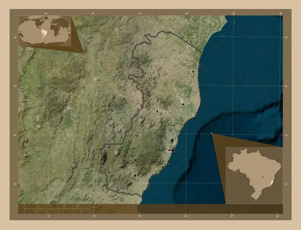 Espirito Santo Stát Brazílie Satelitní Mapa Nízkým Rozlišením Umístění Velkých — Stock fotografie