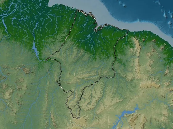 Maranhão Estado Brasil Mapa Elevação Colorido Com Lagos Rios — Fotografia de Stock