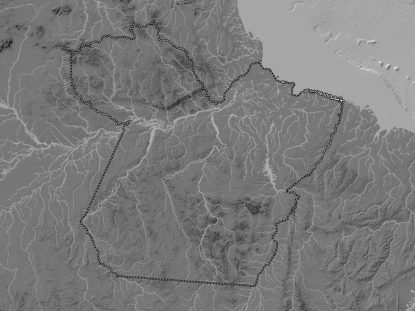Para, state of Brazil. Bilevel elevation map with lakes and rivers