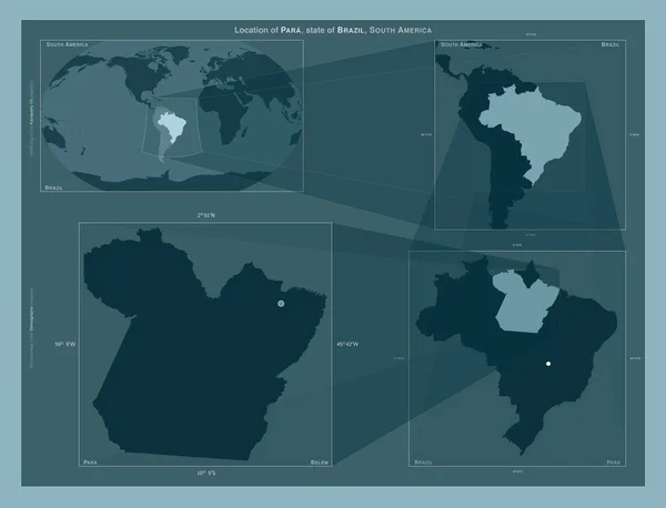 Para Estado Brasil Diagrama Que Muestra Ubicación Región Mapas Gran —  Fotos de Stock