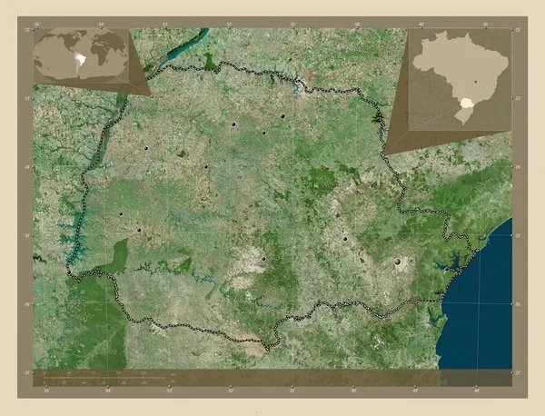 Parana Stát Brazílie Satelitní Mapa Vysokým Rozlišením Umístění Velkých Měst — Stock fotografie