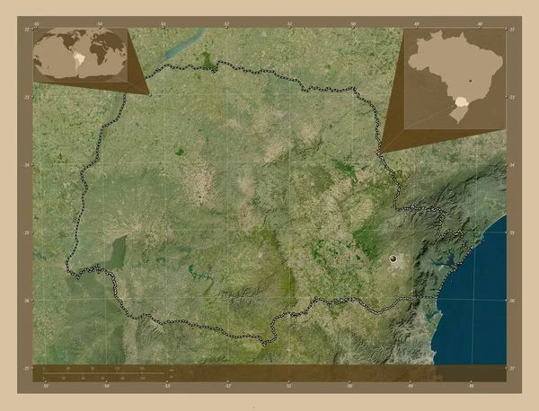 Paraná Estado Brasil Mapa Satelital Baja Resolución Mapas Ubicación Auxiliares —  Fotos de Stock