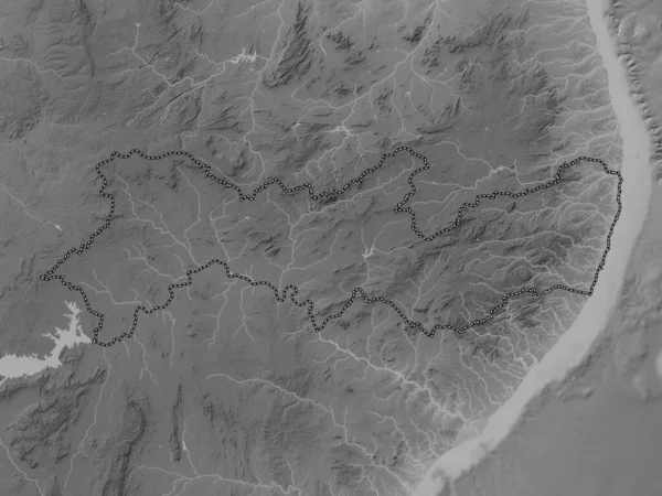 ブラジルのペルナンブコ州 湖や川とグレースケール標高マップ — ストック写真