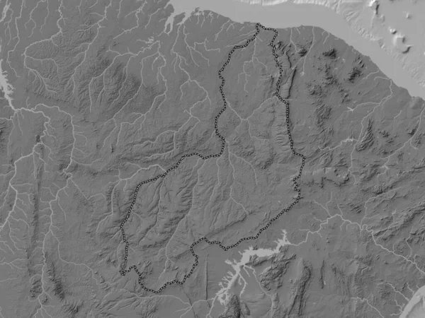 Piaui Estado Brasil Mapa Elevación Bilevel Con Lagos Ríos —  Fotos de Stock