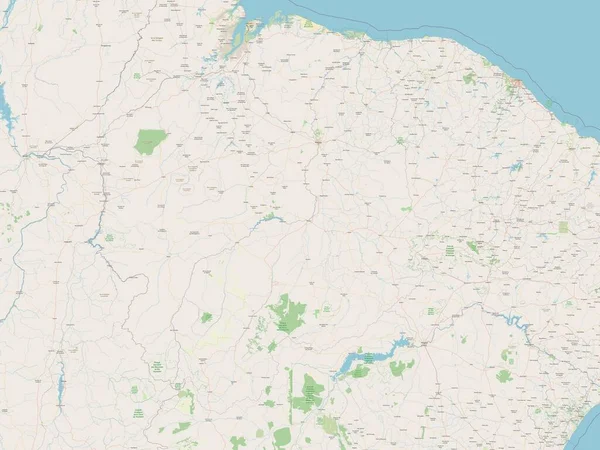 Piaui Stato Del Brasile Mappa Stradale Aperta — Foto Stock