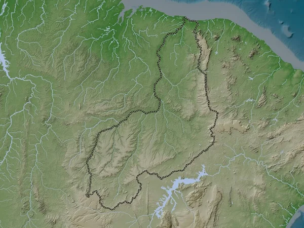 Piaui State Brazil Elevation Map Colored Wiki Style Lakes Rivers — Stock Photo, Image