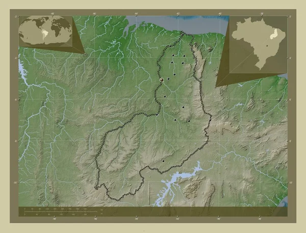 Πιάουι Πολιτεία Της Βραζιλίας Υψόμετρο Χάρτη Χρωματισμένο Στυλ Wiki Λίμνες — Φωτογραφία Αρχείου