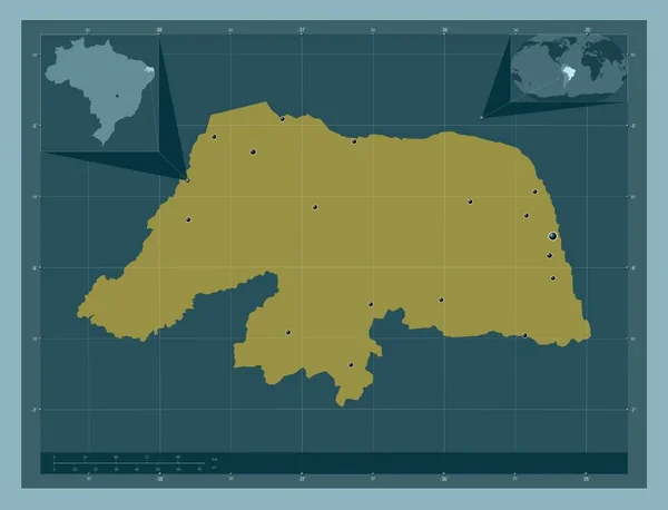 Rio Grande Norte Stan Brazylia Solidny Kształt Koloru Lokalizacje Dużych — Zdjęcie stockowe