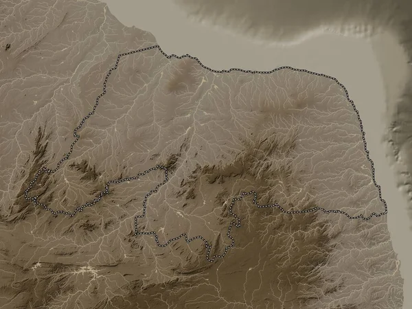 Rio Grande Norte Stato Del Brasile Mappa Elevazione Colorata Toni — Foto Stock