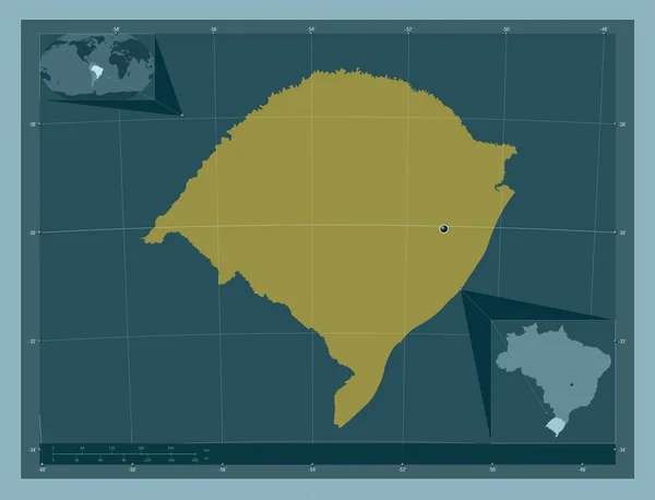 南里约格朗德 巴西州 固体的颜色形状 角辅助位置图 — 图库照片