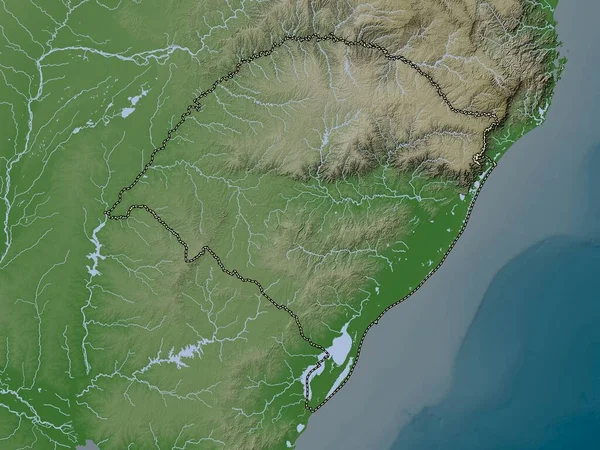 Rio Grande Sul Штат Бразилия Карта Высот Окрашенная Вики Стиле — стоковое фото