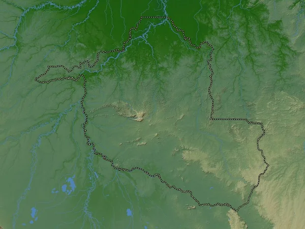 Рондония Штат Бразилия Цветная Карта Высот Озерами Реками — стоковое фото