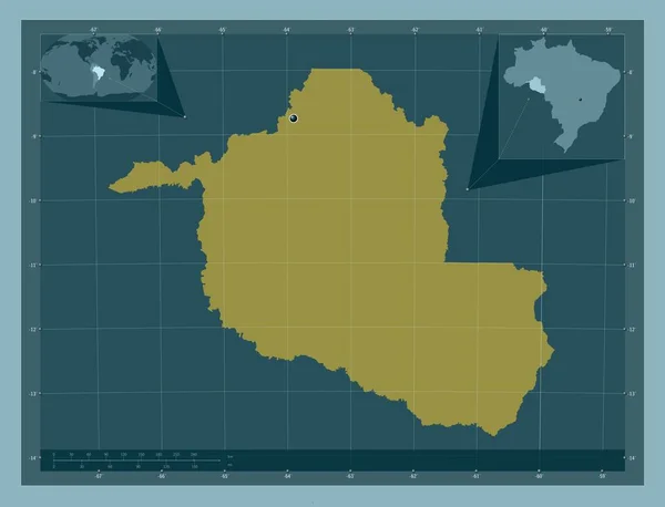 Рондония Штат Бразилия Твердая Форма Цвета Вспомогательные Карты Расположения Углов — стоковое фото