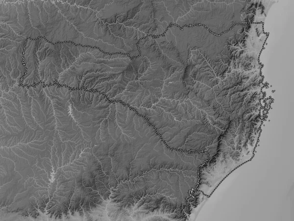 Санта Катарина Штат Бразилия Карта Высот Оттенках Серого Озерами Реками — стоковое фото