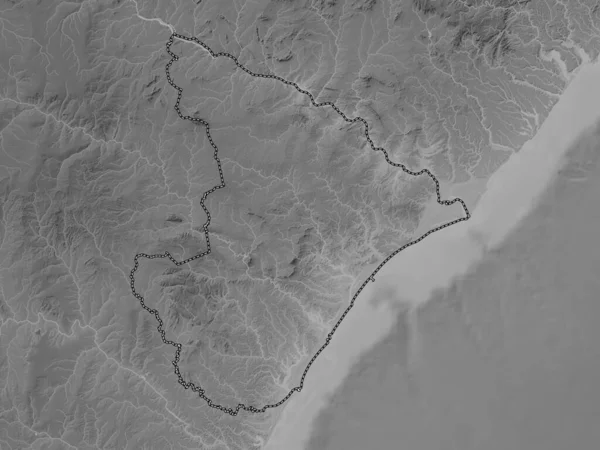 セルジェ ブラジルの州 湖や川とグレースケール標高マップ — ストック写真