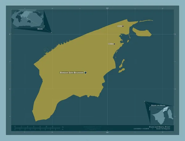 Brunei Muara District Brunei Stevige Kleurvorm Locaties Namen Van Grote — Stockfoto