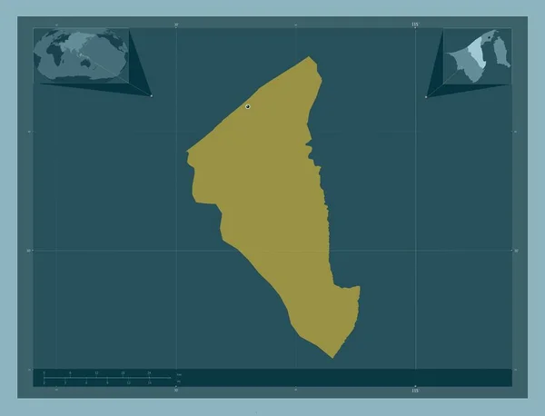 Τουτόνγκ Περιοχή Μπρουνέι Ατόφιο Χρώμα Γωνιακοί Χάρτες Βοηθητικής Θέσης — Φωτογραφία Αρχείου