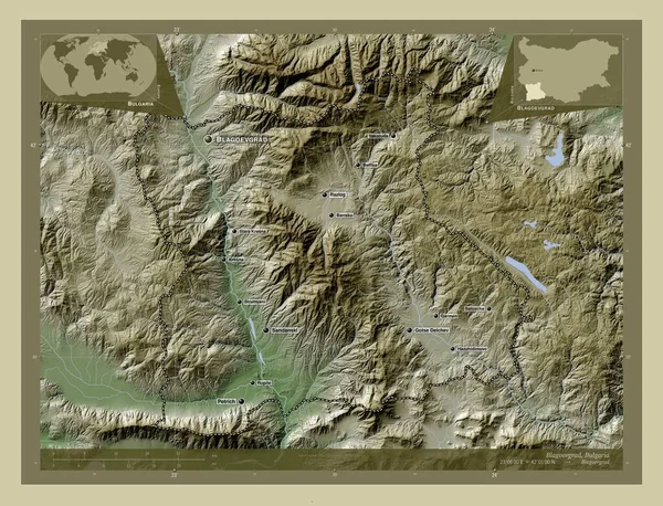 Blagoevgrad Province Bulgaria Elevation Map Colored Wiki Style Lakes Rivers — Stock Photo, Image