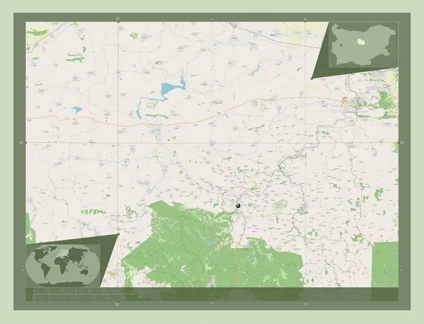 Gabrovo Provincia Bulgaria Mappa Stradale Aperta Mappa Della Posizione Ausiliaria — Foto Stock