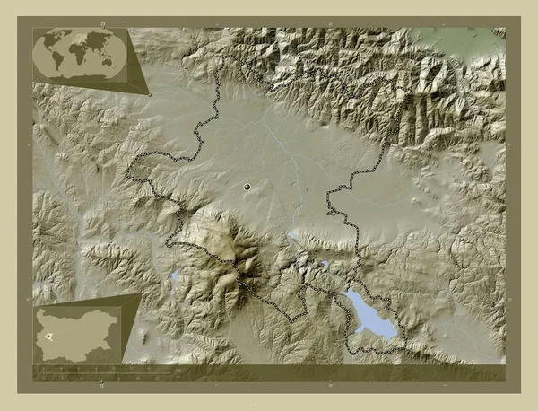 Grad Sofiya Provincie Bulharsko Zdvihová Mapa Zbarvená Stylu Wiki Jezery — Stock fotografie