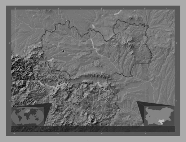 Haskovo Province Bulgaria Bilevel Elevation Map Lakes Rivers Corner Auxiliary — Stock Photo, Image