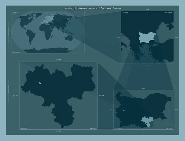 Haskovo Provincia Bulgaria Diagrama Que Muestra Ubicación Región Mapas Gran —  Fotos de Stock