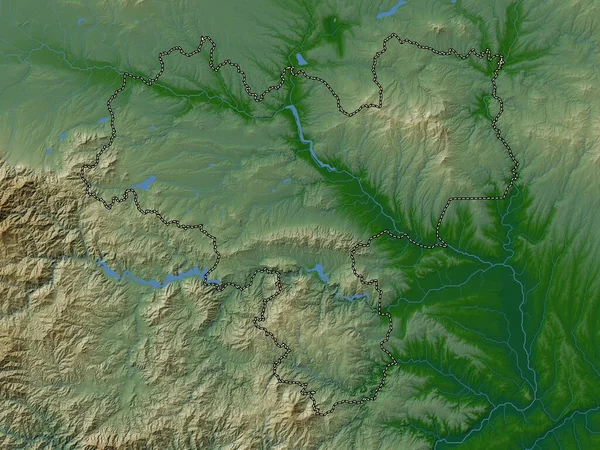 Haskovo Province Bulgarie Carte Altitude Colorée Avec Lacs Rivières — Photo