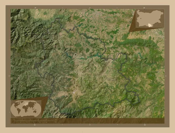 Карджалі Провінція Болгарія Супутникова Карта Низькою Роздільною Здатністю Кутові Допоміжні — стокове фото