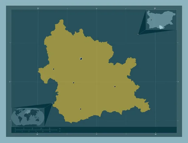 Kardzhali Provincia Bulgaria Forma Tinta Unita Località Delle Principali Città — Foto Stock