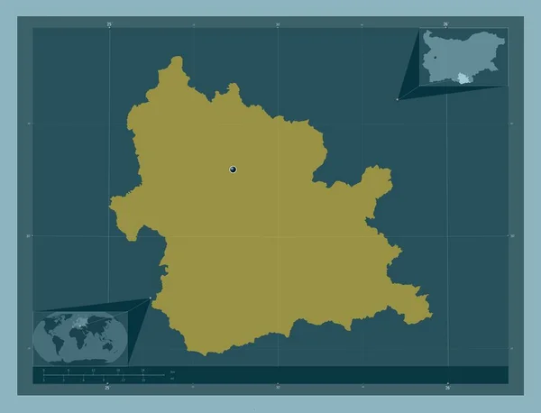 Kardzhali Prowincja Bułgarii Solidny Kształt Koloru Pomocnicze Mapy Położenia Narożnika — Zdjęcie stockowe