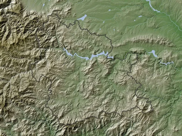 Kardzhali Prowincja Bułgarii Mapa Wzniesień Kolorowa Stylu Wiki Jeziorami Rzekami — Zdjęcie stockowe