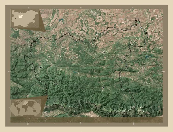 Lovech Provincia Bulgaria Mapa Satelital Alta Resolución Ubicaciones Las Principales — Foto de Stock