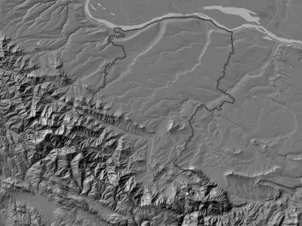 Montana Oblast Bulharska Bilevel Elevační Mapa Jezery Řekami — Stock fotografie