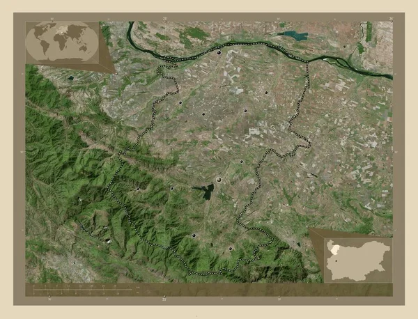 Montana Provincia Bulgaria Mappa Satellitare Alta Risoluzione Località Delle Principali — Foto Stock